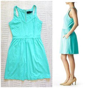 Cynthia Rowley Turquoise Sweetheart day mini dress Size M Sleeveless Pockets